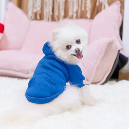 KOOLTAIL Dog Hoodie for Small Medium Dogs Cats,Soft and Warm Pet Sweater with Leash Hole and Pocket Boy Girl,Puppy Fall Winter Jacket Clothes,French Pitbull Cold Weather Coat Sweatshirt,Blue XS