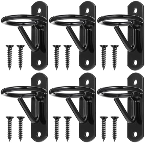 6 Pcs Blakc Bucket Hangers for Horse Wate, Heavy Duty 5 Gallon Bucket Hook