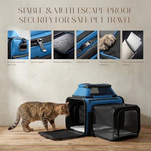 Top-Side Expandable Pet Carrier, Treat Window,17x11x9.5 Airline Approved