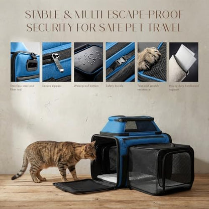Top-Side Expandable Pet Carrier, Treat Window,17x11x9.5 Airline Approved