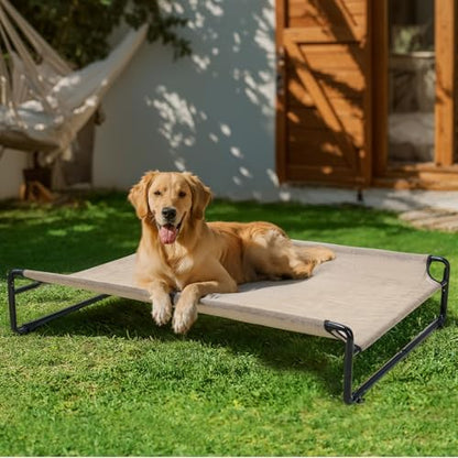 Veehoo Outdoor Elevated Dog Bed, Cooling Raised Dog Beds for Large Dogs