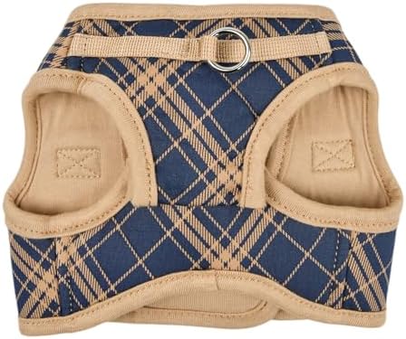Puppia Corwin Dog Vest Harness B (Step-in) Fashionable Checkered Pattern Spring Summer Harness for Small and Medium Dogs, Navy, X-Large