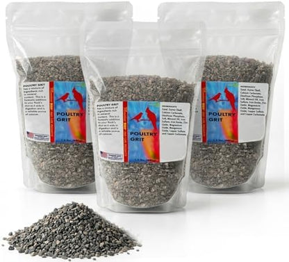 Morning Bird Poultry Grit for Chicken, Mineral-Rich Chicken Grit Formula for Digestion & Calcium Support, 4.5 lbs (3-Pack, 1.5 lbs Each)