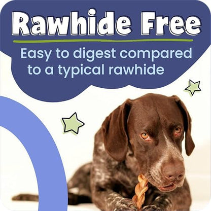 Pawstruck 100% Natural 7" Braided Bully Sticks 1 lb Bag - Long Lasting Rawhide Free Single Ingredient Dog Chews for Aggressive Chewers with Dental Health Support and High Protein