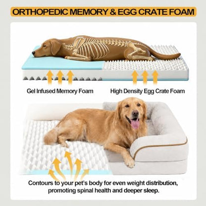 Orthopedic Dog Beds Large Sized Dog, Memory Foam Dog Bed Couch, 36"L