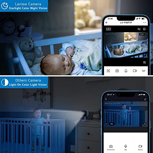 LaView 4MP 2K Cameras for Home Security Indoor,Home Security Camera for Baby/Elder/Pet/Nanny,Baby Cam Starlight Sensor Color Night Vision,US Cloud Service,Works with Alexa