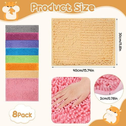 8 Pcs Guinea Pig Cage Liner, 16x12 Inch Washable Fleece Bedding Mat