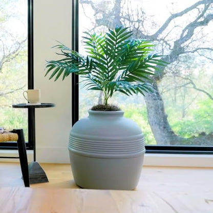 Good Pet Stuff Original Hidden Litter Box Planter, Decorative Cat Litter Enclosure with Carbon Filter, Artificial Palm Plant, Upgraded Design, Easy to Clean, Base Kit, Stone Gray