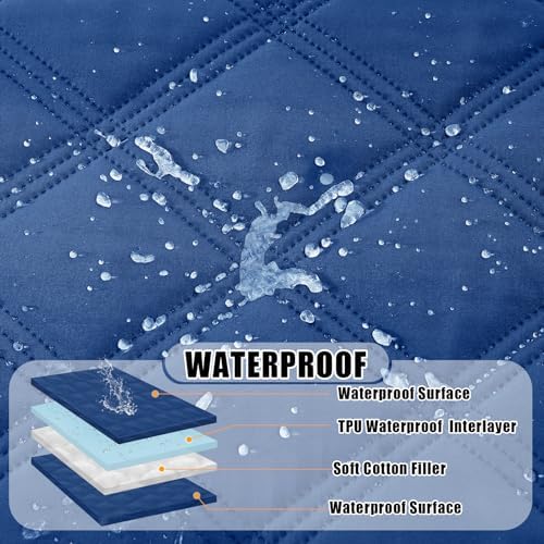 Smiry Waterproof Dog Bed Cover, Reversible Pet Blanket for Sofa Couch