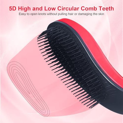 Small Dog Brush, Skin-friendly Soft Bristles (Rose Red)