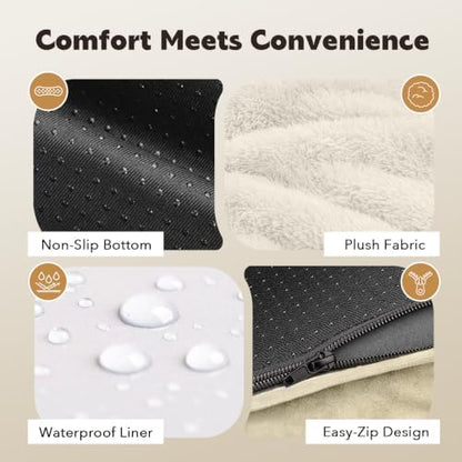 MEKIY XXL Orthopedic Waterproof Dog Bed with Bolster for Extra Large Dogs