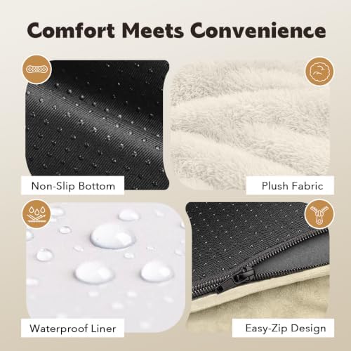 MEKIY Orthopedic Waterproof Dog Bed with Bolster for Extra Large Size Dogs