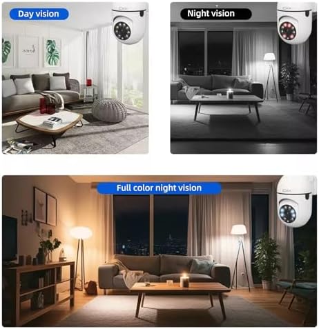 CKK 1080P Security Camera Outdoor Corded Power, 3 Pcs 2MP PTZ WiFi Home Camera (2.4G/5G Dual-Band), 360° Pan/Tilt, Color Night Vision, Motion Alerts, 2-Way Audio, Compatible with Alexa