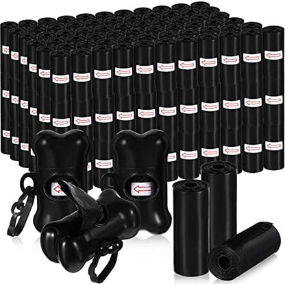 Teling 3000 Count Dog Poop Bags with 3 Dispensers, Black