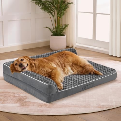 Orthopedic Dog Bed for Medium Size Dog, 36"x27"x6.5", Dark Grey