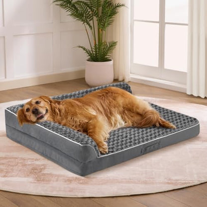 Orthopedic Dog Bed for Medium Size Dog, 36"x27"x6.5", Dark Grey