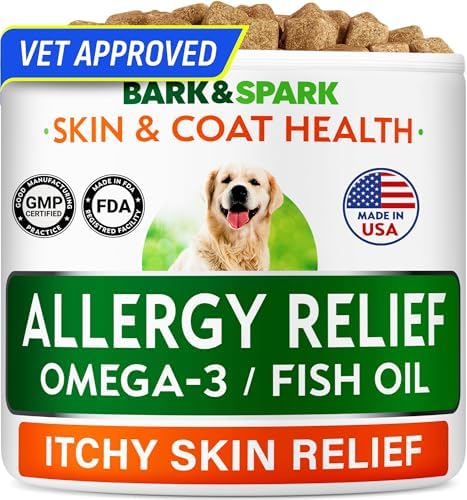 Dog Allergy Relief Chews - Skin Health & Anti-Itch Supplement with Omega-3