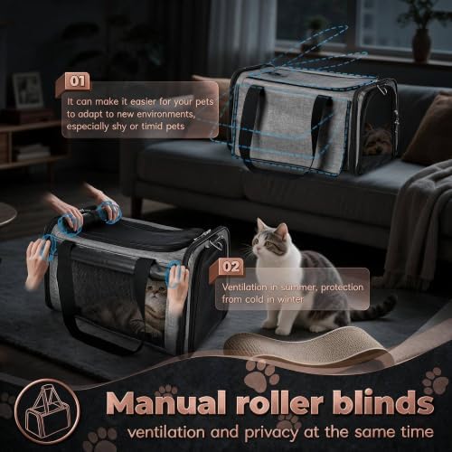 YUDODO 2 Packs 25 lbs Soft Sided Pet Carrier for Large Cat & Small Dog