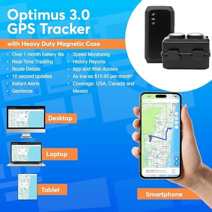Optimus 3.0 GPS Tracker Bundle - Vehicle & Asset Tracking - 1+ Mo Battery