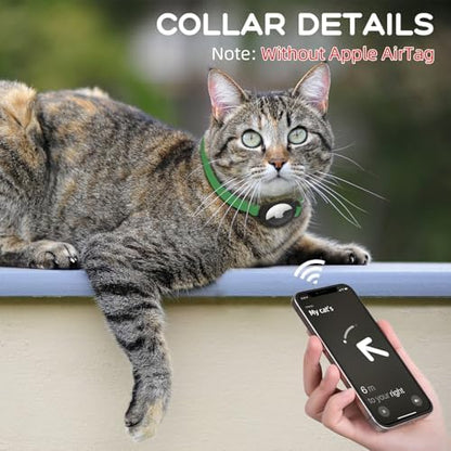 AirTag Cat Collars, Stretchy Collar with AirTag Holder and Bell