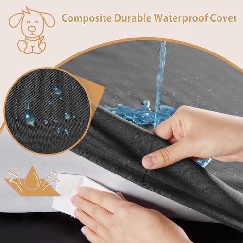 BFPETHOME Outdoor Waterproof Dog Bed for Large Dogs, Washable Cover, 30"