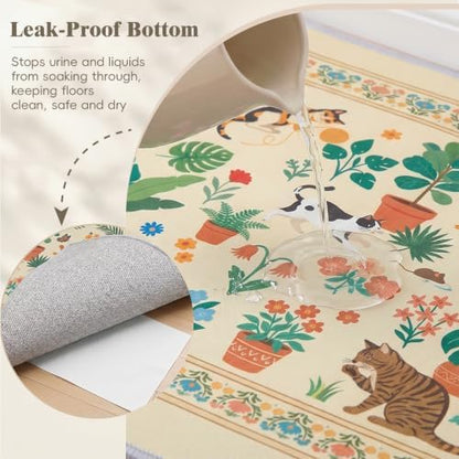 Bienbee Cat Litter Mat, 2 Pack 33" x 22" Machine Washable for Litter Boxes
