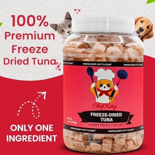 Wild Caught Freeze Dried Tuna Cat & Dog Treats, Omega-3, 3.5oz