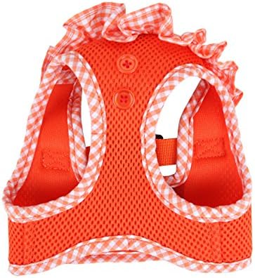 Puppia Vivien Vest Dog Harness Step-in All Season Mesh Cute No Pull No Choke Walking Training for Small Dog, Orange, Small