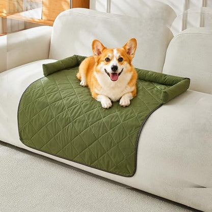 Cooling Dog Bed Mats with Neck & Head Support, 35.43 x31.5 inch Army Green