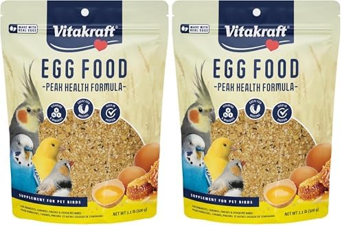 Vitakraft VitaSmart Egg Food for Birds - Daily Supplement for Parrots,Parakeets,Cockatiels,and Canaries - Bird Calcium Supplement 1.1 Pound,(Pack of 2)