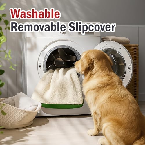 Majestic Pet 48x34x3 Inch Green Orthopedic Memory Foam Rectangle Dog Bed – Large Size Crate Dog Bed for Dogs with Joint Pain, Arthritis – Durable Pet Mattress with Egg Crate Foam, Washable Cover