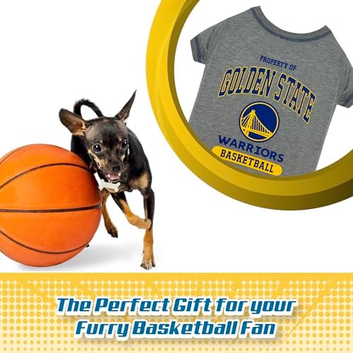 Pets First NBA Licensed Hoodies & T-shirt for Dogs & Cats, Golden State Warriors, Small