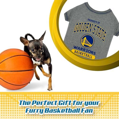 Pets First NBA Licensed Hoodies & T-shirt for Dogs & Cats, Golden State Warriors, Small