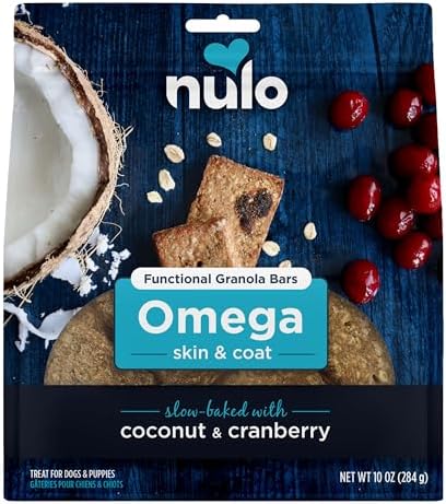 Nulo Functional Granola Bars, Healthy Dog Treats, Oven Baked, Made with Prebiotics and Probiotics, Contains No Added Salt, Sugar, or Molasses, 10 Ounce Bag