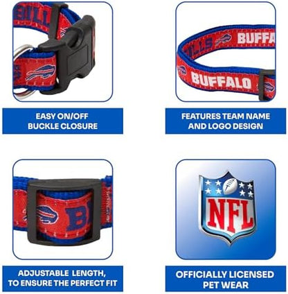 Pets First NFL Buffalo Bills Licensed PET COLLAR, Extra Large - Heavy-Duty, Strong, and Durable Dog Collar. Available in 31 Football Teams and 4 Sizes