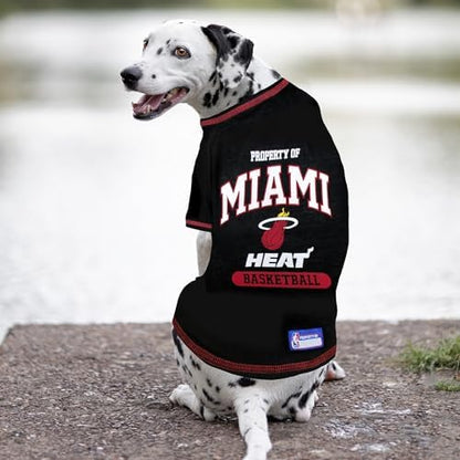 Pets First NBA Licensed Hoodies & T-shirt for Dogs & Cats, Miami Heat, Medium