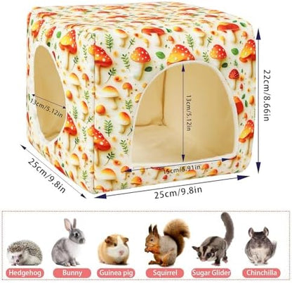 UPINS Guinea Pig Hideout,Washable Small Pet Bed House for Guinea Pigs Ferret Chinchilla Hedgehog Bunnies Rabbit