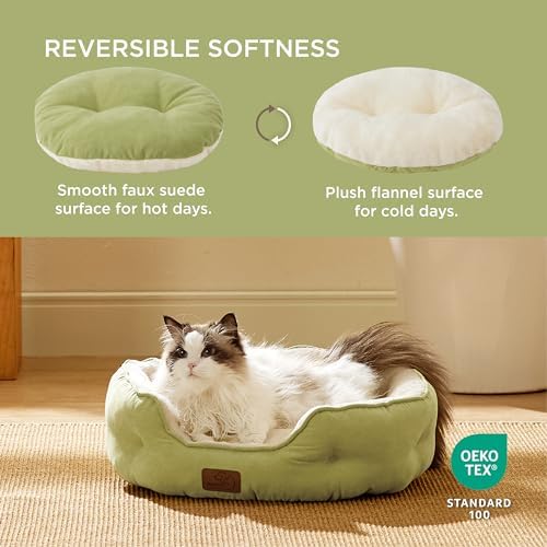 Bedsure Small Dog Bed Washable,Round Cat Beds for Indoor Cats,20in
