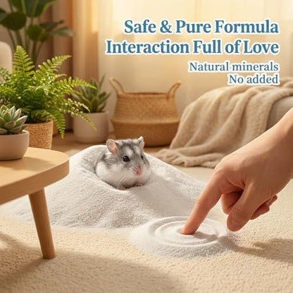 Sukh 47OZ Hamster Sand Bath - White Fine Silica Sand, Hamster Soft Cleaning