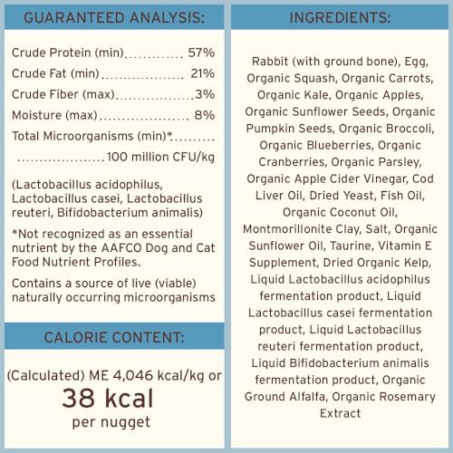 Primal Freeze Dried Raw Cat Food Nuggets, Rabbit, 14 oz