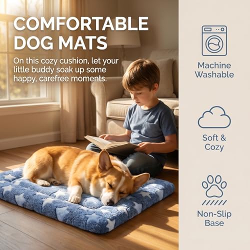 Dog Bed Mat - Reversible Dog Crate Bed Mats, Soft & Breathable Kennel Pad, Durable Crate Bed for Small Medium Large Dogs & Cats