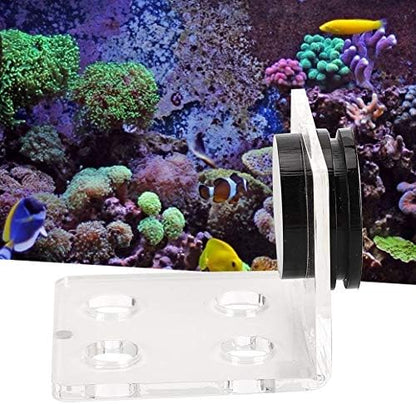Fish Acrylic Bracket Base, Aquarium Rack Bracket Transparent Bracket Holder Frag Plugs Rack Suction Cup(4Holes)