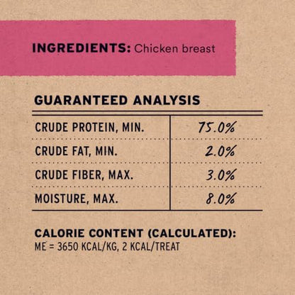 Vital Essentials Freeze Dried Dog Treats, Chicken Breast, 3.75 oz Bag