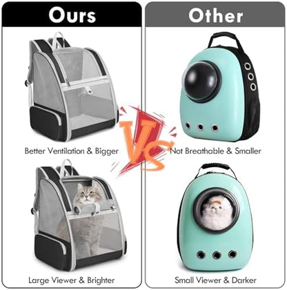 Cat Backpack Carrier, Ventilated Dog Mesh Backpack Carrier for Small Pet