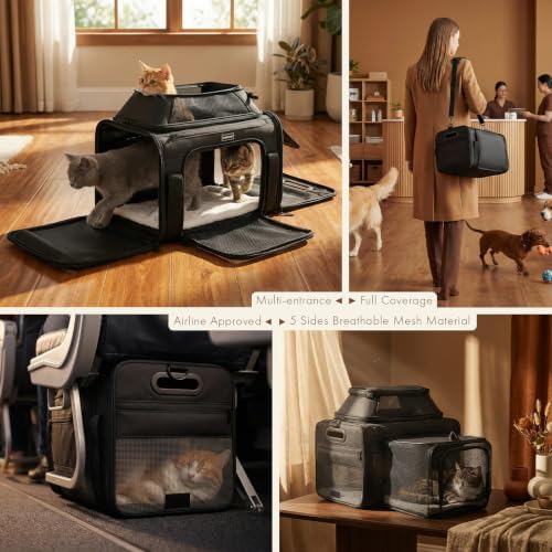 Top-Side Expandable Pet Carrier, Treat Window,18x11x11 Airline Approved