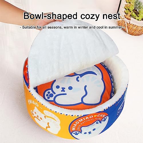 寵幸 Ramen Noodle Cat Bed, Soft Warm Washable for Cats Dogs