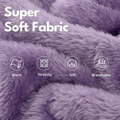 Fuzzy Dog Hoodie Sweater for Large Dogs Warm Winter Dog Clothes with Double-Sided Plush Fleece Soft Stretchy Pet Coats Hooded Sweatshirt for Medium Large Dogs
