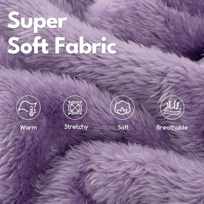 Fuzzy Dog Hoodie Sweater for Large Dogs Warm Winter Dog Clothes with Double-Sided Plush Fleece Soft Stretchy Pet Coats Hooded Sweatshirt for Medium Large Dogs