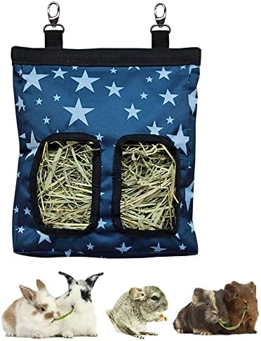 RIOUSSI Guinea Pig Hay Feeder, Hanging Rabbit Hay Feeder Bag. Stars