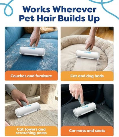 Triton Pet Hair Removal Tool w/Fur Trapping Compartment, Gray/White